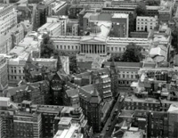 UCL, red-bricked Cruciform Building